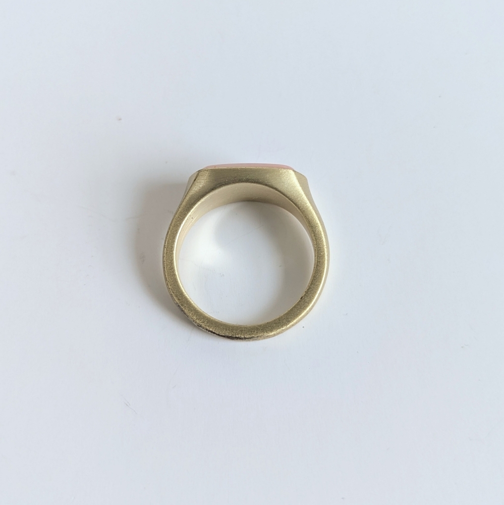 Kendra Scott Mel Mother-of-pearl Ring Brushed Gold Plated Pale Pink sz 8 - Picture 8 of 10